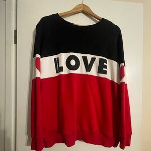 Love Moschino Black, White, and Red LOVE Sweatshirt